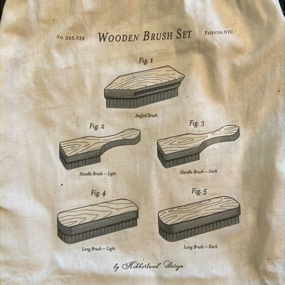 Kikkerland shoe cleaner brush set-5 beechwood handle & natural hair brush-NIB - Picture 11 of 13